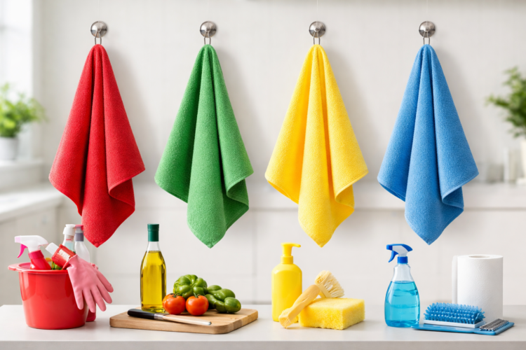 The Simple Color-Coded Kitchen Towel Habit That Makes Cleaning Faster, Smarter, and Safer